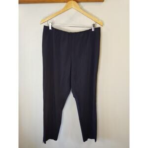 Basler German Designer Black Wide Leg Cropped Pants Elastic Waist Size L